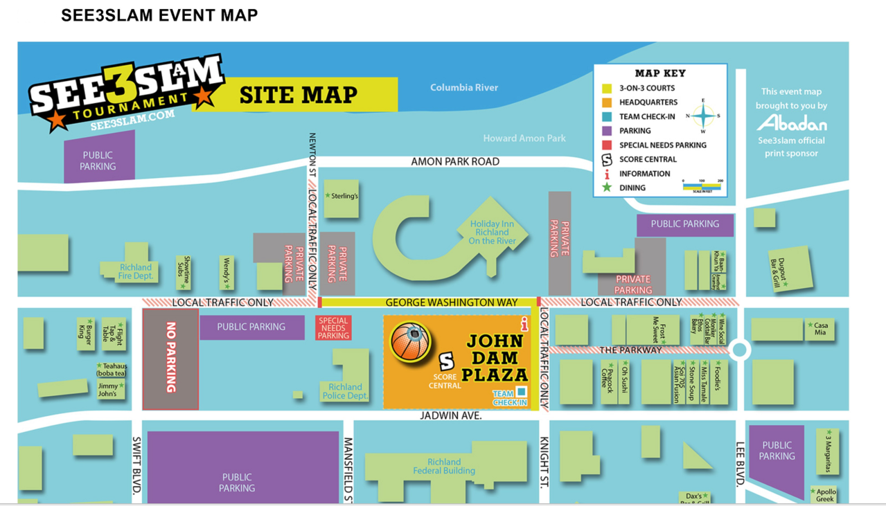 See3Slam 3-on-3 Basketball Tournament Map